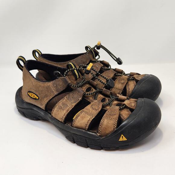 Keen Newport Brown Leather Hiking Sandal Men Size 9 Trail Outdoor Slip On Shoes